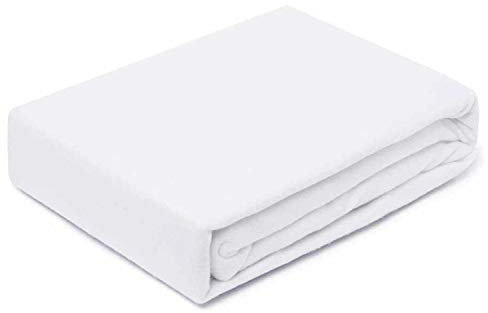 EXKLUSIV HEIMTEXTIL Molton Spannbettlaken 90-100 x 190-200 cm Weiss