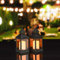 Relaxdays Set di 2 Lanterne a LED, Candela Effetto Fiamma, per Ambienti Esterni, H: 23 cm, Nero