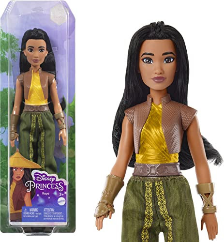 Mattel Disney-Spielzeug, bewegliche Raya-Modepuppe mit Kleidung und Zubehör, inspiriert vom Disney-Film, Geschenk für Kinder, HLX22