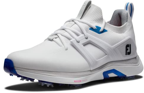 FootJoy Men's Hyperflex Golf Shoe, White Blue Pink, 7.5 UK