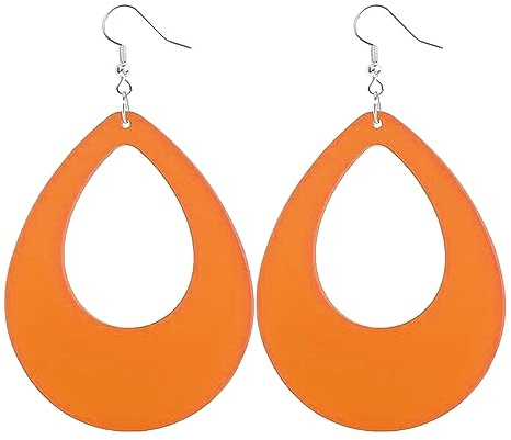 LUOFANG 1 Paar Kunststoff-Ohrringe für Damen, rot, grün, bunt, Vintage, leicht, Schmuck für 80er und 70er Jahre