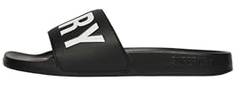 Superdry Sandales de bain végétaliennes pour femme, noir/blanc, 38 EU