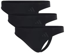 adidas Damen Low Rise Thong (3PK) -Sport Active Seamless-Packaged Panties G-String, 000 Black, L (3er Pack)