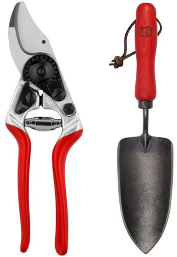FELCO - Set mit kompakter Gartenschere FELCO 14 und Pflanzkelle FELCO 401, Unverzichtbare Werkzeuge für präzises Schneiden und effizientes Pflanzen