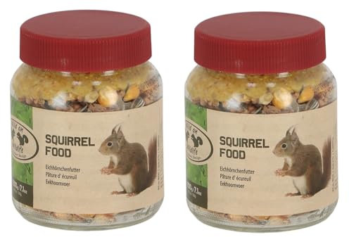 2er Set Eichhörnchenfutter Erdnussbutter im Glas für Eichhörnchen Futterhaus Wildtierfutter