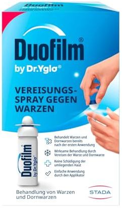 Duofilm Vereisungsspray by Dr Yglo gegen Warzen, Behandelt Warzen und Dornwarzen bei der ersten Anwendung, Wirksame Behandlung durch vereisen, Ab 4 Jahren, Medizinprodukt mit Dimethylether; 50 ml