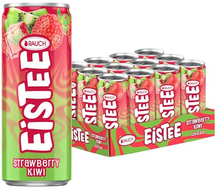 RAUCH Eistee Strawberry Kiwi - Erfrischender Früchtetee mit Fruchtsaft - Vegan Erfrischung für jede Gelegenheit - Durstlöscher mit Genuss - 12 x 330ml Dosen