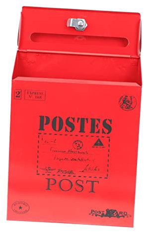 LIFKOME Wall Mount Vintage Iron Mailbox with Lock Durable Outdoor Letter Box for Home Decorative Post Box with English Letter Design for Daily Correspondence Easy Wall