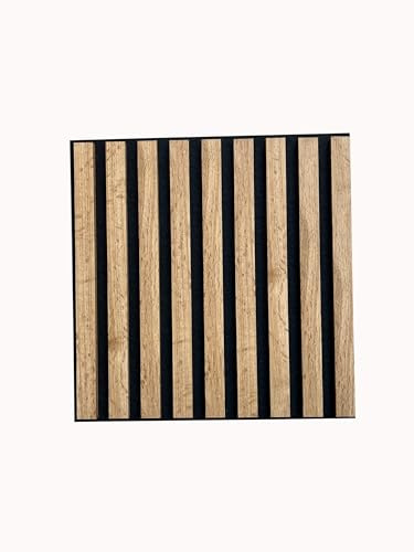 MEBANO. Chêne Wotan Lot de 6 Panneaux Acoustiques sur Feutre Noir 40x40 cm Panneaux Muraux Acoustiques Absorption Sonore et Décoration Murale élégante Panneaux Muraux en MDF