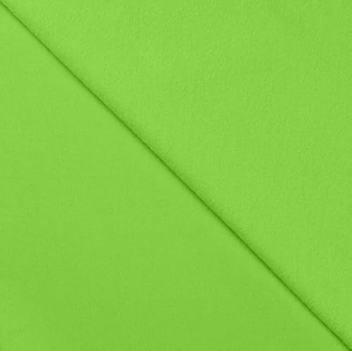 Generisch Sweat angeraut - Sweatstoff Meterware - Stretchsweat - Sweatshirtstoff - Joggingbaumwolle warm kuschelig weich - Uni *Ab 50cm, Farbe: 240 apfelgrün