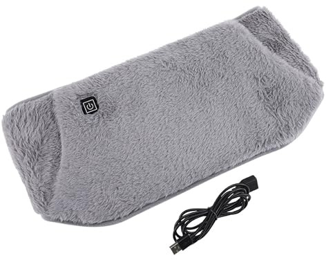 Calentador de manos y cinturón eléctrico 2 en 1, con alimentación por USB, almohadilla térmica con bolsillos for las manos, cinturón calefactable for abdomen y masajeador de espalda.(Gray)