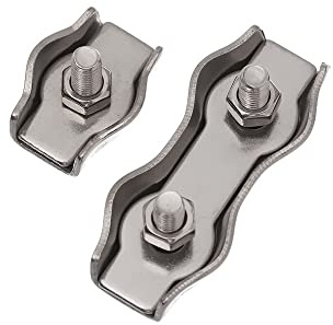 Abrazaderas De Cuerda De Cable 10 Uds De Acero Inoxidable Simplex 1/2 Poste Perno Clip Cuerda Alambre Abrazadera(Simplex-M4)
