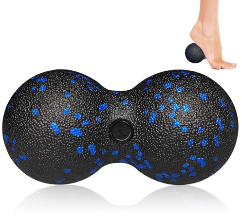 Pelota De masaje doble bola para fascia,Bola de Masaje ayuda aliviar la tensión muscular,Pelota Doble de Automasaje para espalda y cuello,Adecuado Para el hogar y el gimnasio