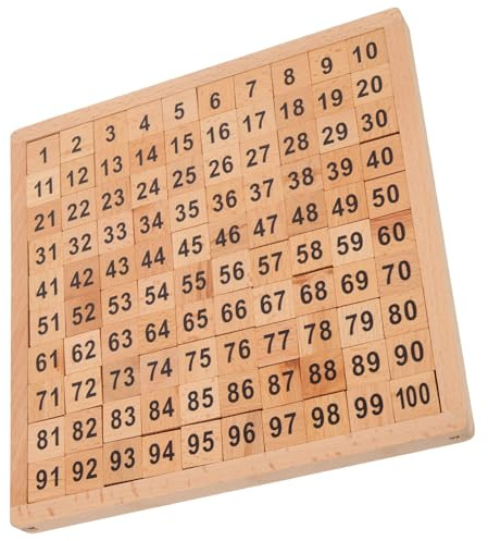 HONITANO Juguete para Contar Montessori para Niños, Tablero de Matemáticas de Madera de Haya Natural, Números Consecutivos 1-100, Educativo para Primaria, Juego Intelectual de Aprendizaje
