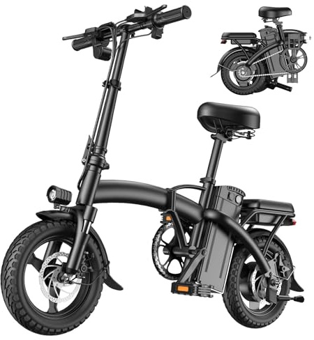 H14-A Electric Bike for Adults, PEAK 1000W Foldable Electric Bike with 48V 10A (480WH) Battery, 25MPH E Bike, 45 Miles(PAS) E-Bike, Folding Electric Bikes for Adults, 14 Folding Ebike for Teens