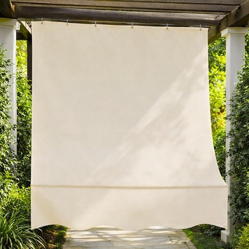 VKZ Tenda da Sole a Caduta Beige per Balcone 290x290 cm 1700g, Tenda Parasole Esterno Tinta Unita, Protezione UV, Tenda da Sole Verticale per Terrazza, Balcone, Veranda e Giardino