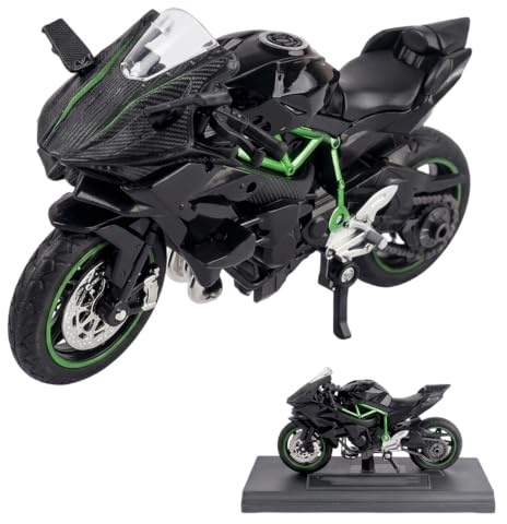 EujRcf Motorbike Toy, Simulation Motorbike Model 1:18 Scale, Collectible with Realistic Detail, Ideal for Display and Gifts Racing Decoration, Toy Car, Motorcycle Collection Gift Black