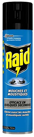 RAID Aerosol contro mosche e zanzare – Efficace in pochi secondi, 400 ml
