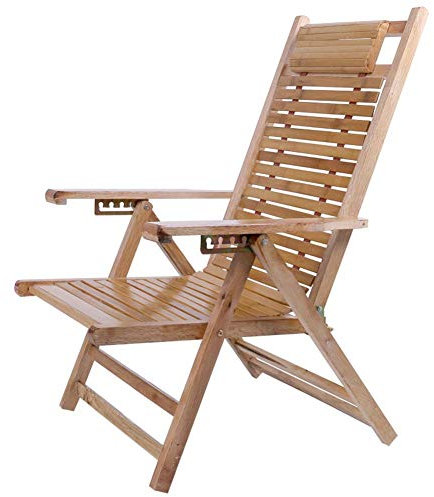 XBSLJ Campingstuhl faltbar Angelstuhl Klappstuhl aus Holz mit Armlehne, tragbare Liege im Freien für Angelcamps oder den Heimgebrauch, Verstellbarer Loungesessel mit Rückenlehne