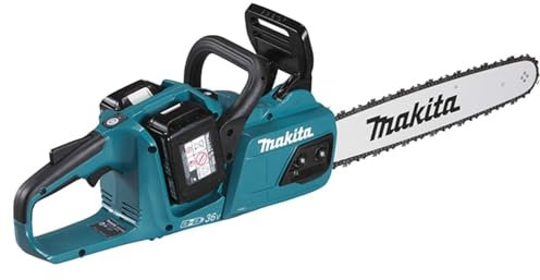 Makita DUC405PT2 Twin 18V (36V) Li-ion LXT 40cm Brushless Chainsaw Complete with 2 x 5.0 Ah Batteries and Twin Port Charger