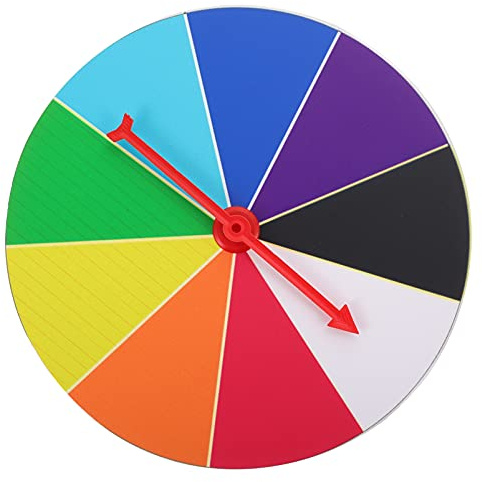 PRETYZOOM Roue De La Fortune Personnalisable 7.48 Pouces Petite Taille Portable Platine De Vibration Automatique pour Jeux De Société Et Tirage Sort avec Espaces pour Récompenses