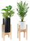Outsunny Blumenständer 2er Set aus Holz Pflanzenständer Set mit unterschiedlichen Höhen Blumenhocker Blumentopfhalter Pflanzenhocker für Blumentopf Natur