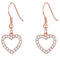Philip Jones Rose Gold Plated Open Heart Drop Earrings Created with Zircondia® Crystals