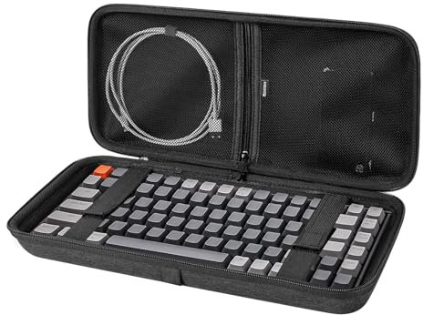 Linkidea Étui de Voyage Rigide pour Clavier 75%, Clavier sans Fil 84 Touches, étui Transport de Protection, Sac Rangement, Compatible avec Keychron K2, Logitech Pop Keys mécanique, Clavier sans Fil
