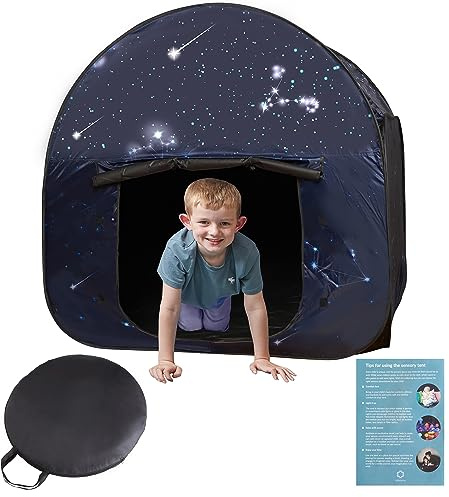 Tienda de campaña sensorial | Rincón Tranquilo para Que los niños jueguen y se relajen | Rincón sensorial Decorado con Estrellas | Ayuda en Autismo, TPS, ansiedad y Mejora de la concentración| Grande