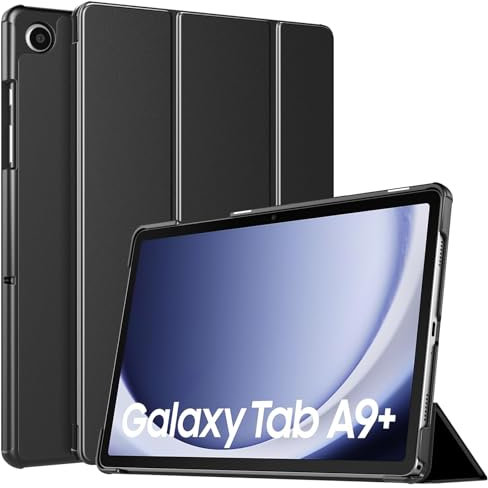 TiMOVO Hülle für Samsung Galaxy Tab A9+/A9 Plus 11 2023 SM-X210/X216/X218, Schlank Leicht Schutzhülle mit Ständer & Harter Rückseite, Automatisches Wake/Sleep, Schwarz