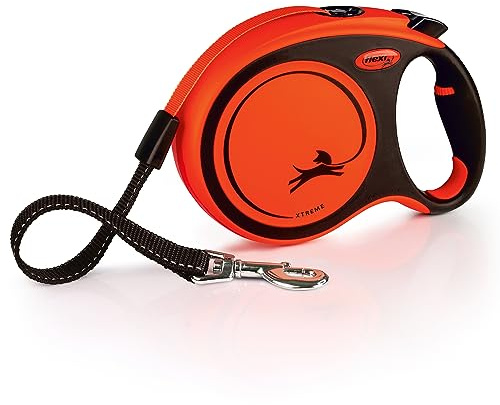 FLEXI® Xtreme Tape Retractable Dog Leash, Large, 26 ft - Orange/Black