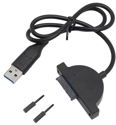 Plyisty USB 3.0 to 7+6 Slimline SATA Adapter Cable, USB 2.0 to SATA Cable, Hot Swapable, for Laptop CD DVD ROM Optical Drive
