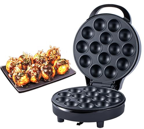 Máquina para Hacer Pasteles de 750 W, máquina para Hacer Cupcakes con Revestimiento Antiadherente y luz indicadora LED, máquina para Hacer Pasteles con calefacción de Doble Cara para Fiestas