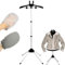 Gatphy Clothes Steamer Stand Garment Hanger with Ironing Glove, Adjustable Steam Iron Hanger Stand Foldable Clothes Steamer Stand Rack Rotatable Garment Steamer Stand for Ironing Clothes (Black)