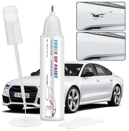 UroClysmic 2 in 1 Lackstift Auto, Lackstift Weiß - Effektive Kratzer Reparatur und Ausbesserung für Auto Lack, Schnelltrocknend, Einfach Anzuwenden für Schnelle Lackreparaturen und Kratzerentfernung