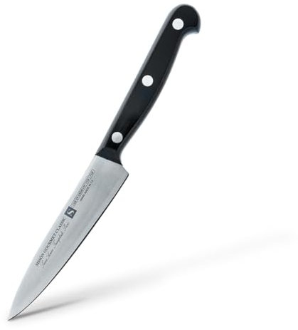 Cuchillo Utilitario Simón Gourmet Classic 13cm - Cuchillo Profesional para Verduras y Embutidos, Hoja Enteriza de Acero Troquelado, Mango Negro Ergonómico, Ligero y Duradero