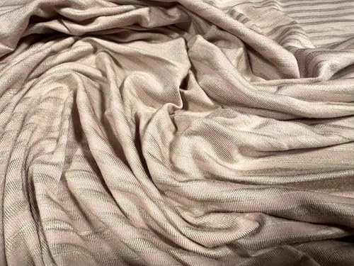 Viskose-Spandex-Stretch-Stoff, Single-Jersey, Meterware, gestreift, Rose und Stein