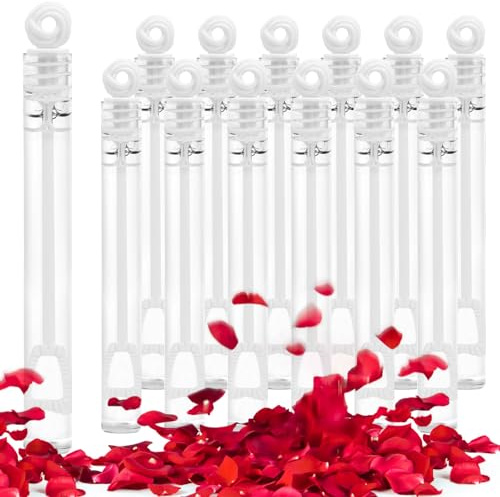 LOAVER 40 Pcs Mini Bubble Wands Bulk for Wedding,White Circle Party Favor Bubble Sticks for Wedding Reception Send Off Birthday Anniversary Celebration Summer Toys Party Supplies