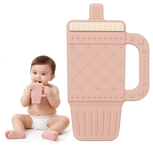 JOYVOVO Mordedor Bebe, Juguete la Dentición del Bebé Mordedor de Silicona, Mordedr Bebe Refrigerante, Juguete Agarrar, Accesorio de Enfermería la Dentición sin BPA para Bebés de más de 3 Meses