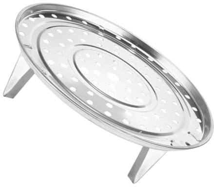 UKCOCO Estante para Cocinar al Vapor de Acero Inoxidable con Patas Desmontables Rejilla Redonda Multifuncional para Olla Soporte Práctico para Bollos Mariscos y Verduras Saludables Casa