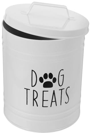 POPETPOP Contenedor Hermético Para Comida Para Perros Con Tapa Bote Metálico Para Snacks Y Golosinas Tarro De Almacenamiento Para Comida Seca De Cachorros En Encimera De Cocina