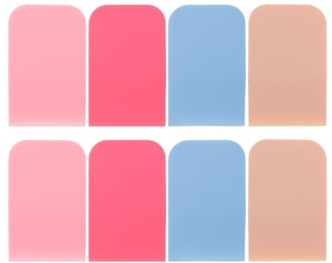 HEALEEP 8pcs Silicone Makeup Brush Set Including Blue Pink and Rose Colors for Foundation Makeup Brush and Mask Applicator for Facial Cleansing and Skincare Tool Use