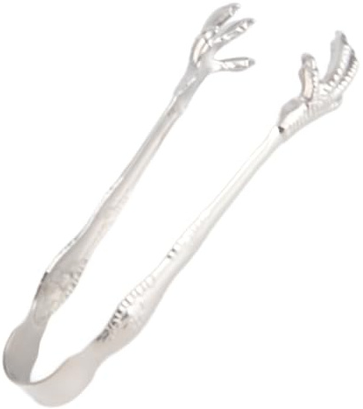 OEBUAFI Pinzas para Hielo Estilo Garra de águila, Acero Inoxidable de Calidad Alimentaria, Evita Resbalones, Pinzas para Hielo para el Hogar, Bar, Cubitos de Azúcar, Cubitos de