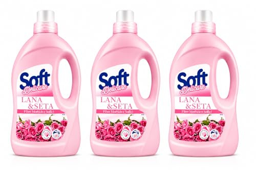 Lana & Seta Detersivo Liquido per Capi Delicati – Fibre Morbide e Soffici – Per Lana, Seta e Tessuti Delicati – 16 Lavaggi – Dermatologicamente Testato – Made in Italy - 3 Unita da 900ml
