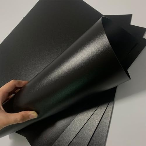 AKpdwvqb A4 svart frostat PP-plastark 5-pack, | Tjocka matta polypropenpaneler, styva plattor utan bländning for laserskärning, gör-det-själv-modellering,(Thick:1.5mm)