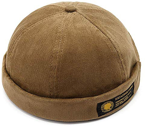 YAMEE Bob Homme Docker Bonnet Casquette Neuf Urban Style Bord Roulé rétro Travailleur Marin Unique Street décontracté Brimless Chapeau (One Size 56-58cm)
