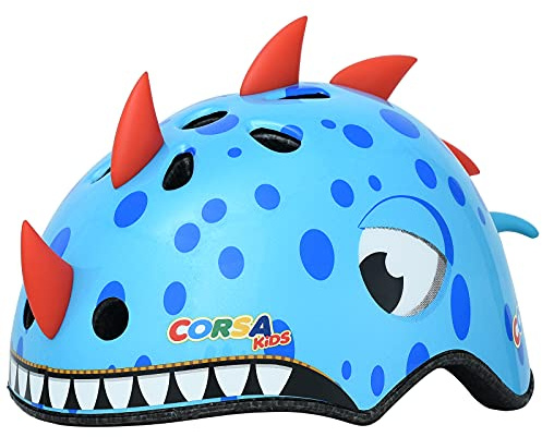Toddler Bike Helmet - Kids Helmet for 2 Year Old Multi-Sport Protection with 11 Vents Toddler Helmets 2-4 Years Boys Girl - Lightweight Cute Dinosaur Kids Bike Helmet for Bicycle Scooter Roller Blue