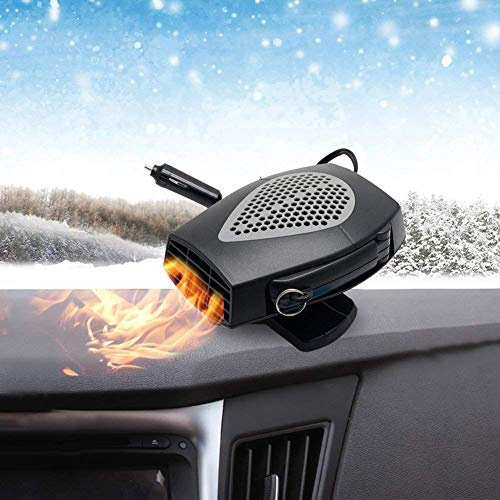 Riloer Calentador de coche portátil Ventilador de calentador rápido de alta potencia, para parabrisas de automóvil Descongelar y mantener caliente 12V 150W