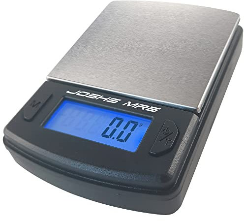 Joshs Digitalwaage MR5 | Feinwaage die in 0,1 g Schritten präzise bis 500g oder 0,5 kg wiegt | Taschenwaage | Münzwaage | Gramm | Briefwaage | LCD Anzeige