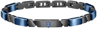 Maserati Herren Armband, JEWELS Kollektion, aus Edelstahl, Keramik, Grau und Blau PVD - JM221ATZ01